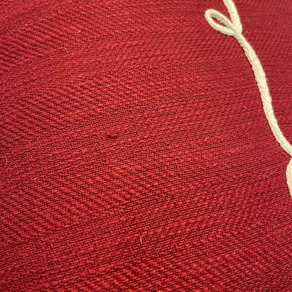 Pottery Barn Merry Embroidered Pillow feather down insert -slight imperfections - Picture 7 of 9